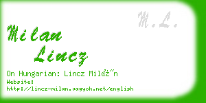 milan lincz business card